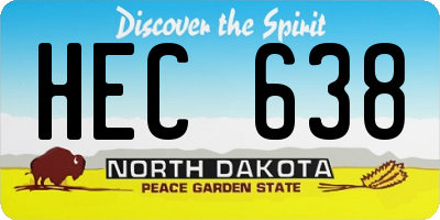 ND license plate HEC638