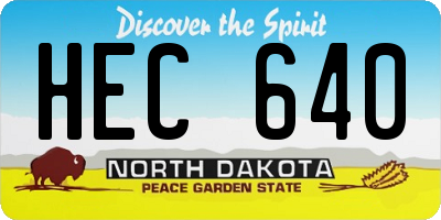 ND license plate HEC640