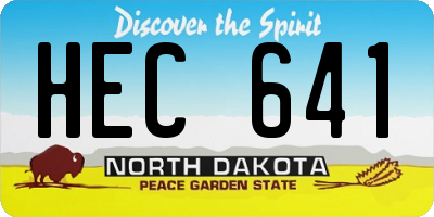ND license plate HEC641