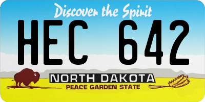 ND license plate HEC642