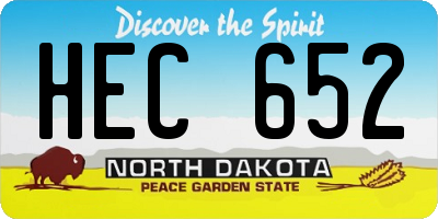 ND license plate HEC652