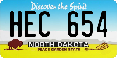 ND license plate HEC654