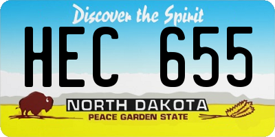 ND license plate HEC655
