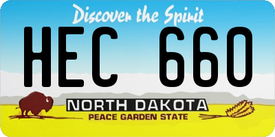 ND license plate HEC660