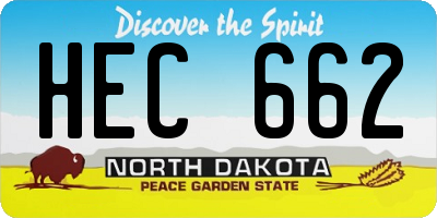 ND license plate HEC662