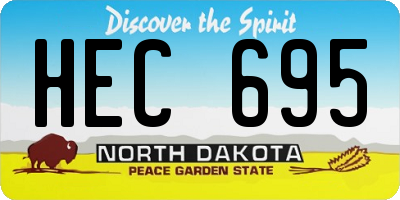 ND license plate HEC695