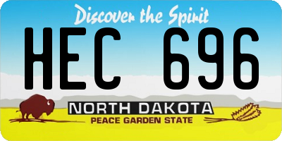 ND license plate HEC696