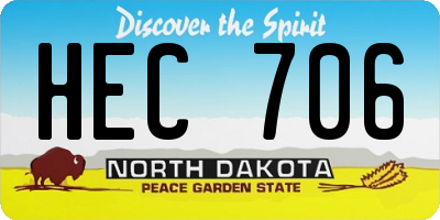 ND license plate HEC706