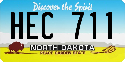 ND license plate HEC711