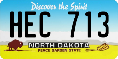 ND license plate HEC713