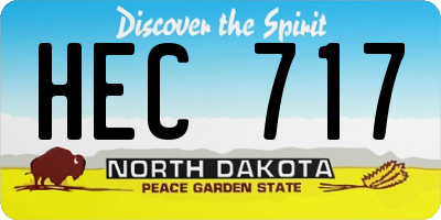 ND license plate HEC717