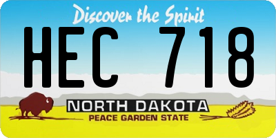 ND license plate HEC718