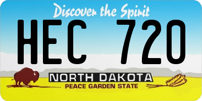 ND license plate HEC720