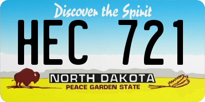 ND license plate HEC721