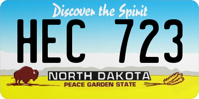 ND license plate HEC723