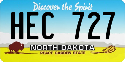 ND license plate HEC727