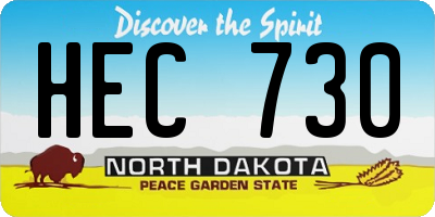 ND license plate HEC730