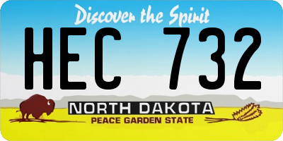 ND license plate HEC732