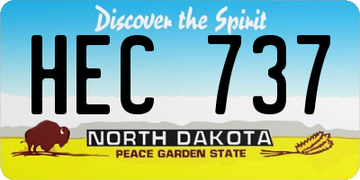 ND license plate HEC737