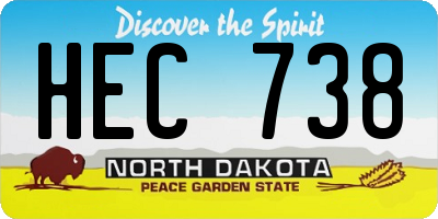 ND license plate HEC738