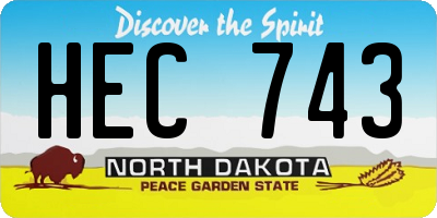 ND license plate HEC743