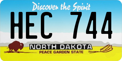 ND license plate HEC744