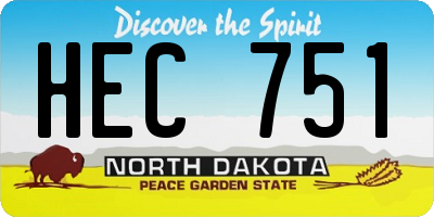 ND license plate HEC751