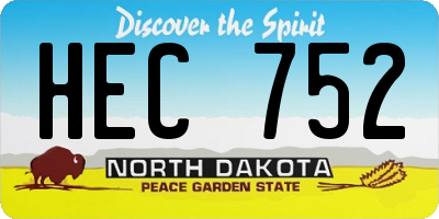 ND license plate HEC752