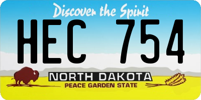 ND license plate HEC754
