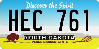 ND license plate HEC761