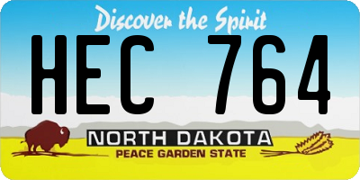 ND license plate HEC764