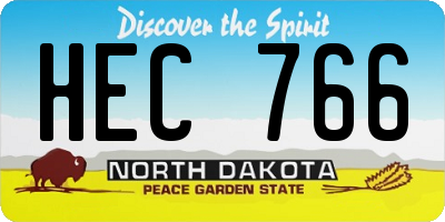 ND license plate HEC766