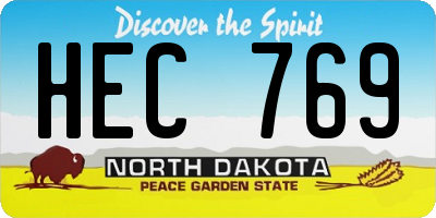 ND license plate HEC769