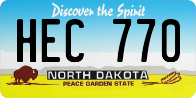 ND license plate HEC770