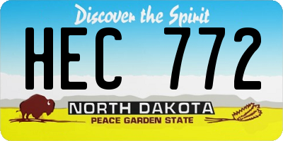 ND license plate HEC772
