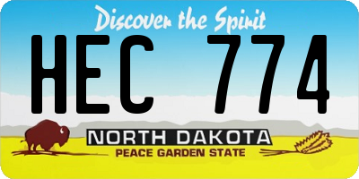 ND license plate HEC774