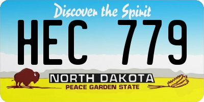 ND license plate HEC779