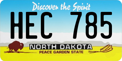 ND license plate HEC785