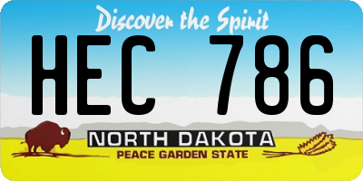 ND license plate HEC786