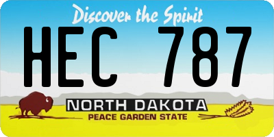 ND license plate HEC787