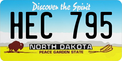 ND license plate HEC795