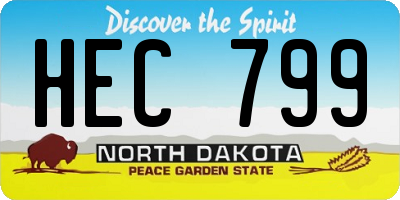 ND license plate HEC799