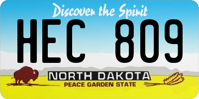 ND license plate HEC809