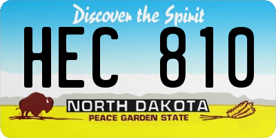 ND license plate HEC810