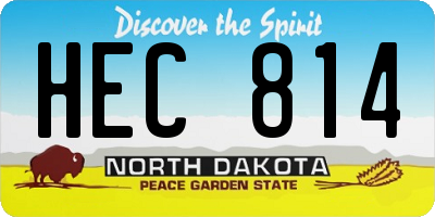 ND license plate HEC814
