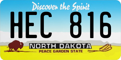 ND license plate HEC816