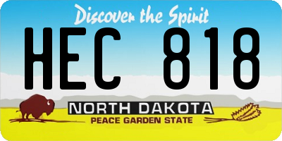 ND license plate HEC818