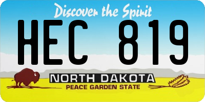 ND license plate HEC819