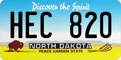 ND license plate HEC820
