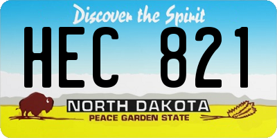 ND license plate HEC821